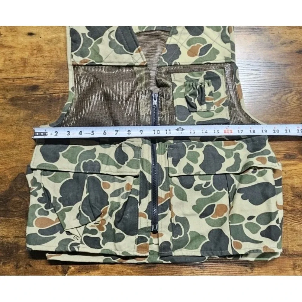 Vintage 10X Mens AMMO Hunting Camouflage Vest Size Small